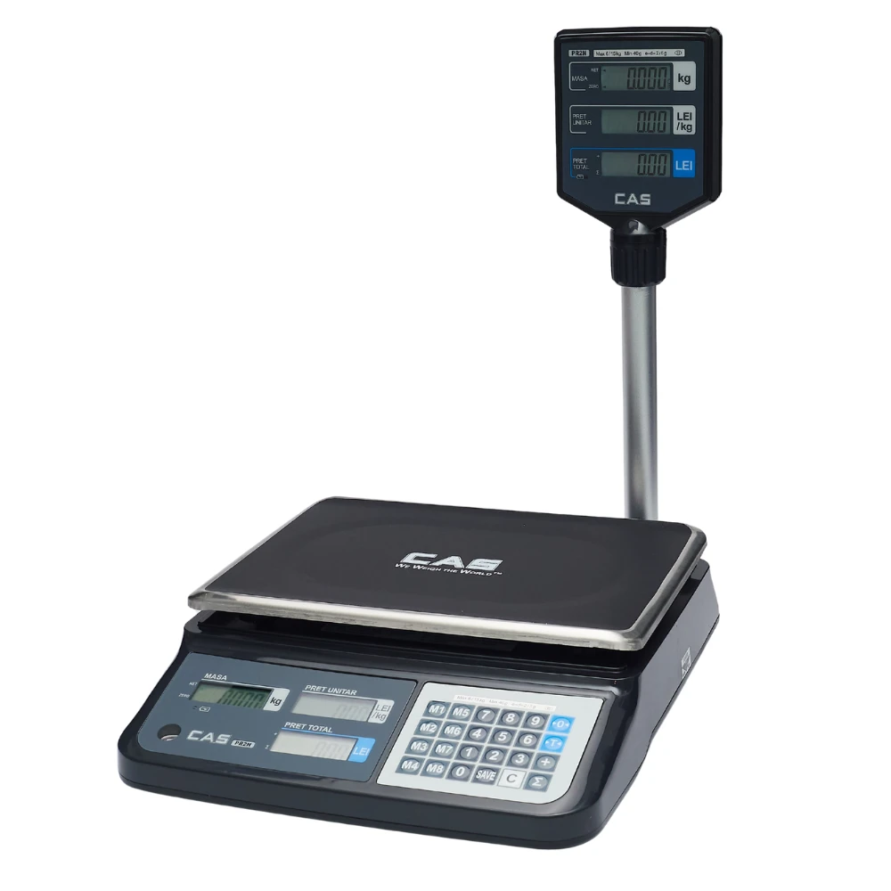 Cântar comercial CAS PR2N-30CU, 15/30 kg cu display client, 5/10g, verificat metrologic, USB, RS232 - Image 2