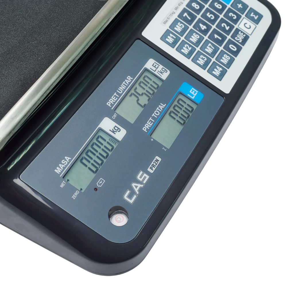 Cântar comercial CAS PR2N-30CU, 15/30 kg cu display client, 5/10g, verificat metrologic, USB, RS232 - Image 6