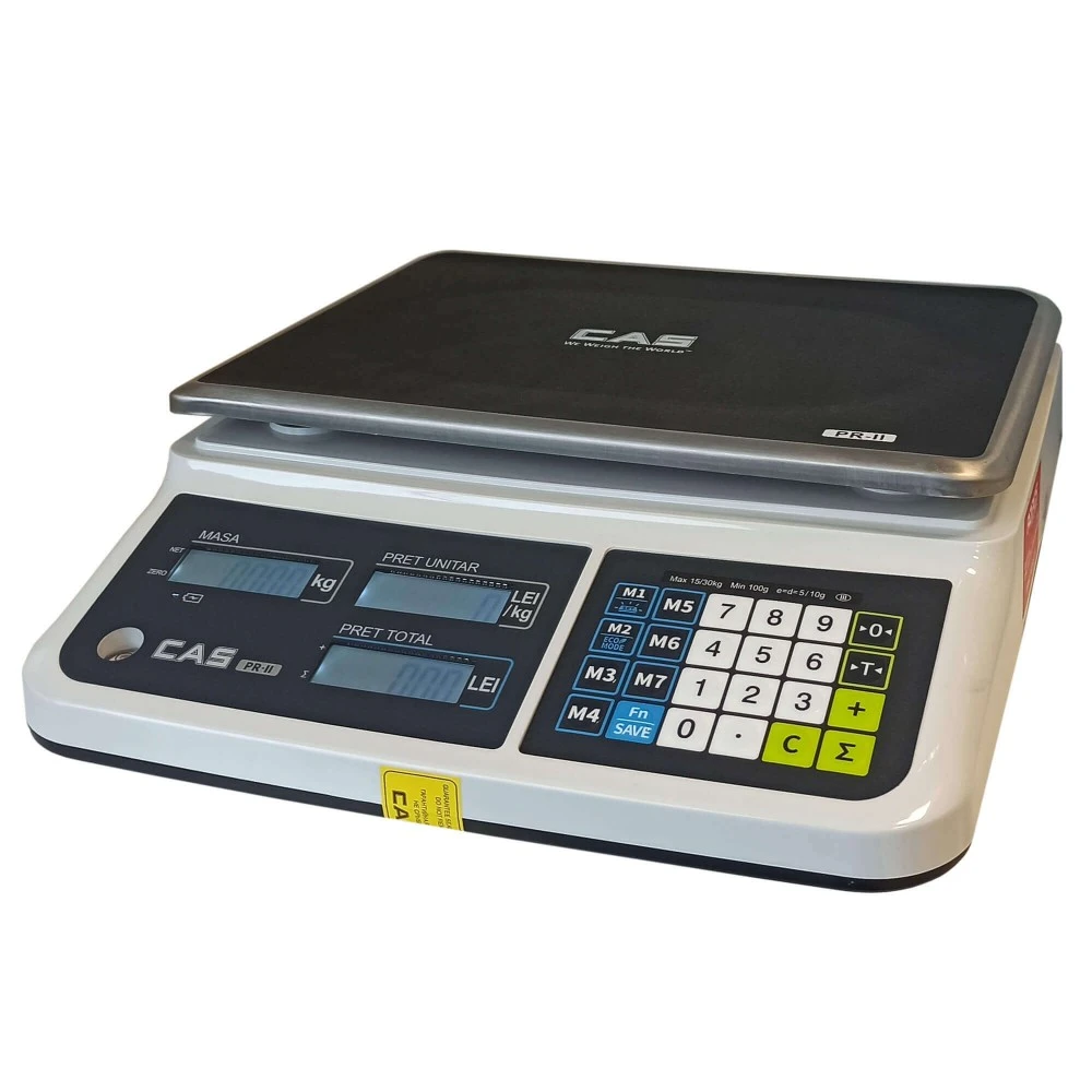 Cântar comercial CAS PRII 30CB 15/30 Kg, 5/10g, verificat metrologic, USB - Image 2